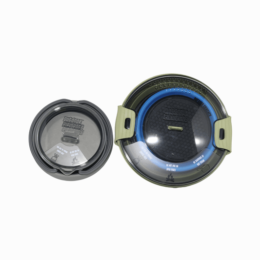 Outdoor Elements Pop Up Pot and Kettle collapsed flat - top view showing compact storage size