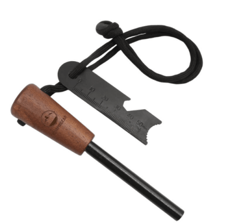 Roamrgear Ferro Rod Fire Starter – Wooden Handle & Multi-Tool Scraper - Roamrgear.co.za