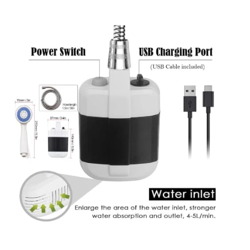Rechargeable Portable Outdoor Shower