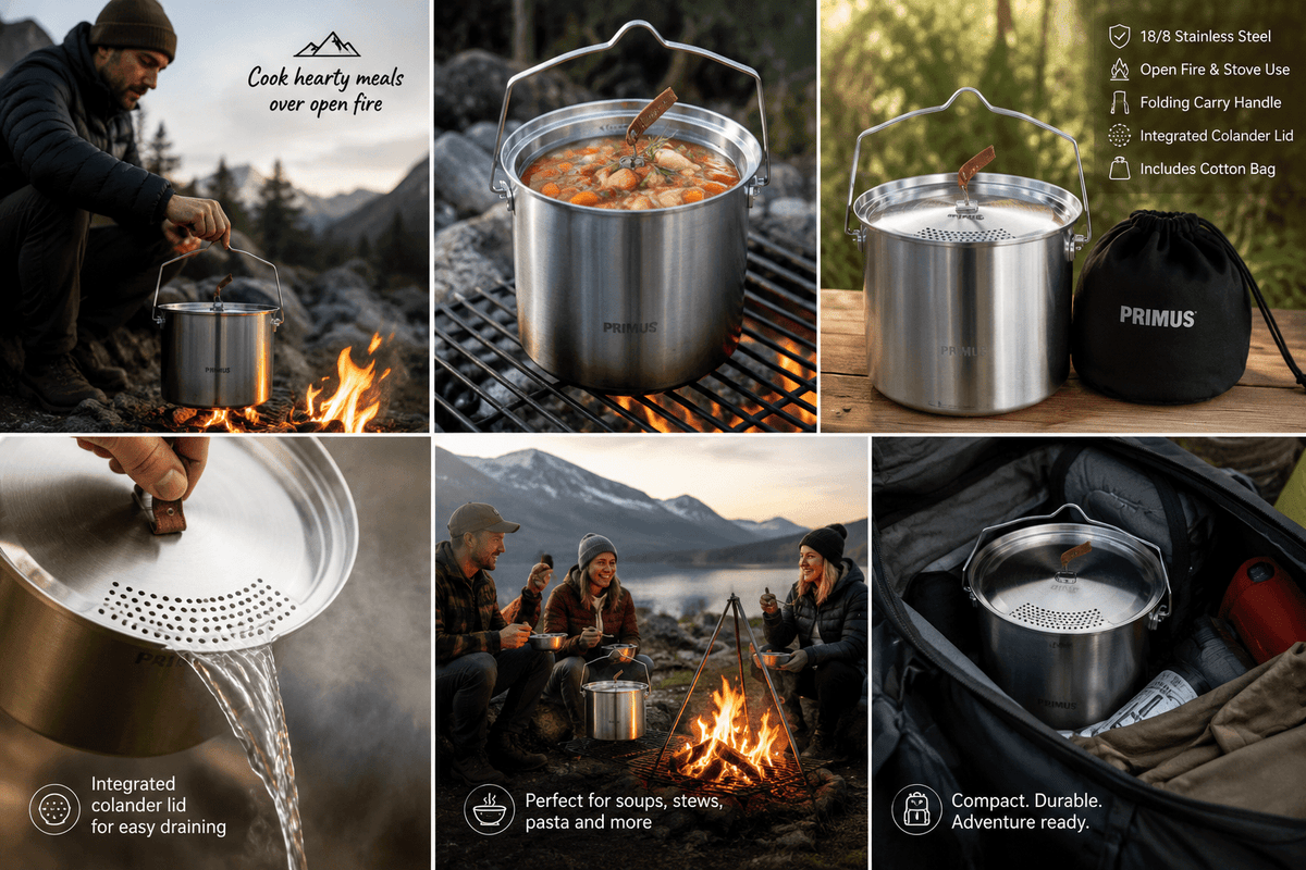 Campfire Pot Stainless Steel 5L - Roamrgear.co.za