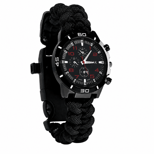 6 - in - 1 Survival Paracord Watch | Compass, Firestarter, Whistle & Emergency Tools - Roamrgear.co.za