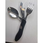 Stainless steel 4-in-1 survival cutlery set for outdoor camping