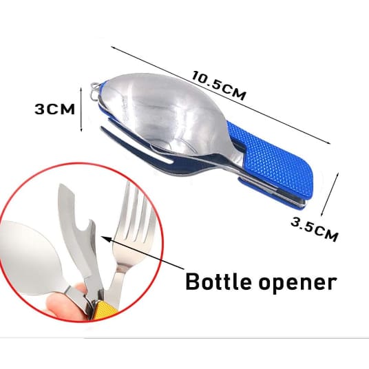 Survival 4 in 1 Cutlery Stainless Steel Outdoor Set - Roamrgear.co.za