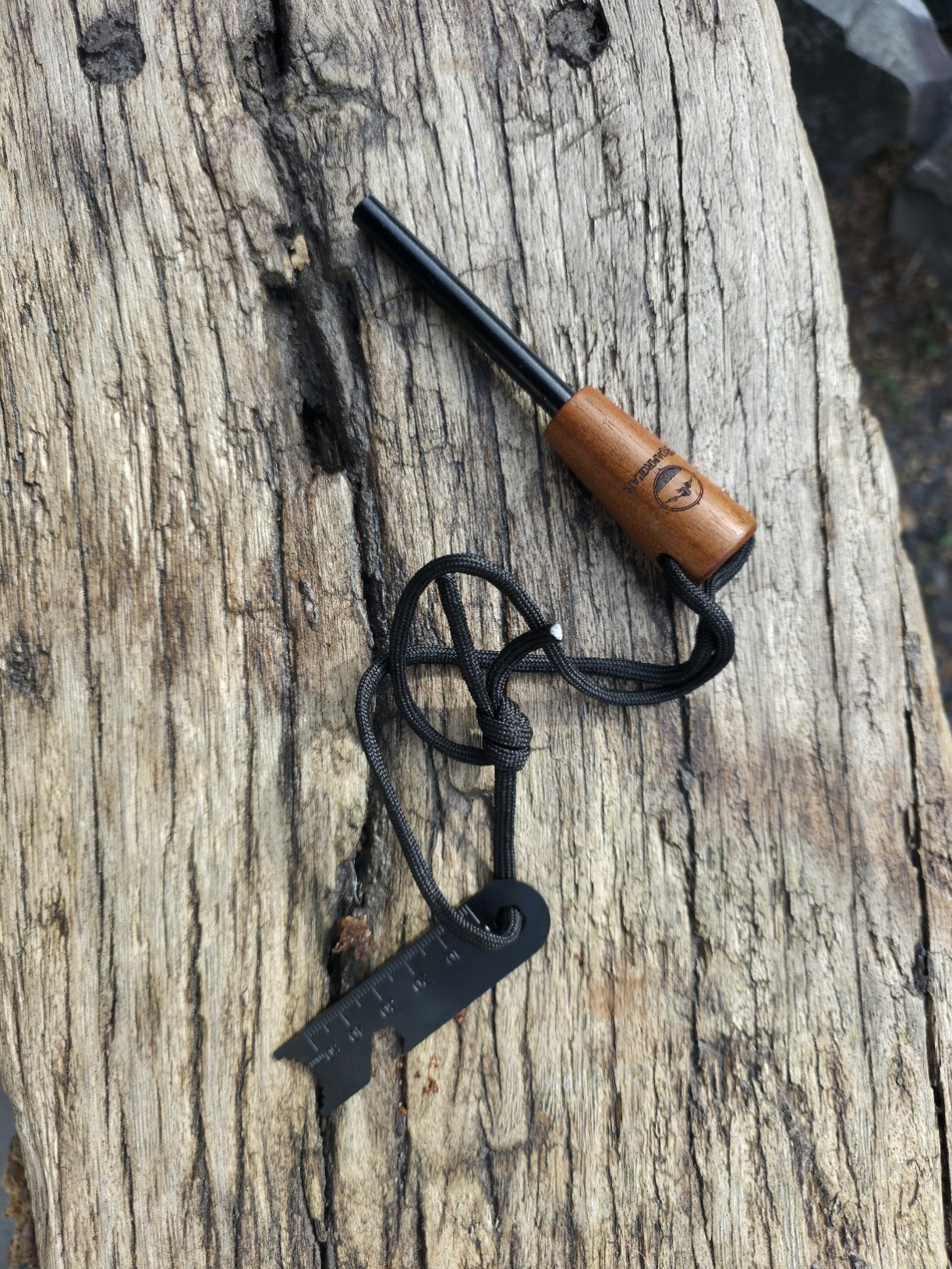 Roamrgear Ferro Rod Fire Starter – Wooden Handle & Multi-Tool Scraper