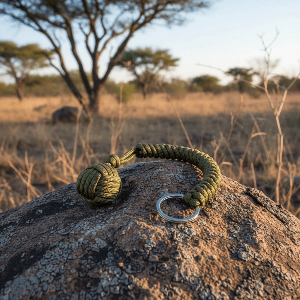 Monkey's Fist Self Defense Lanyard Keychain EDC | Army Green - Roamrgear.co.za