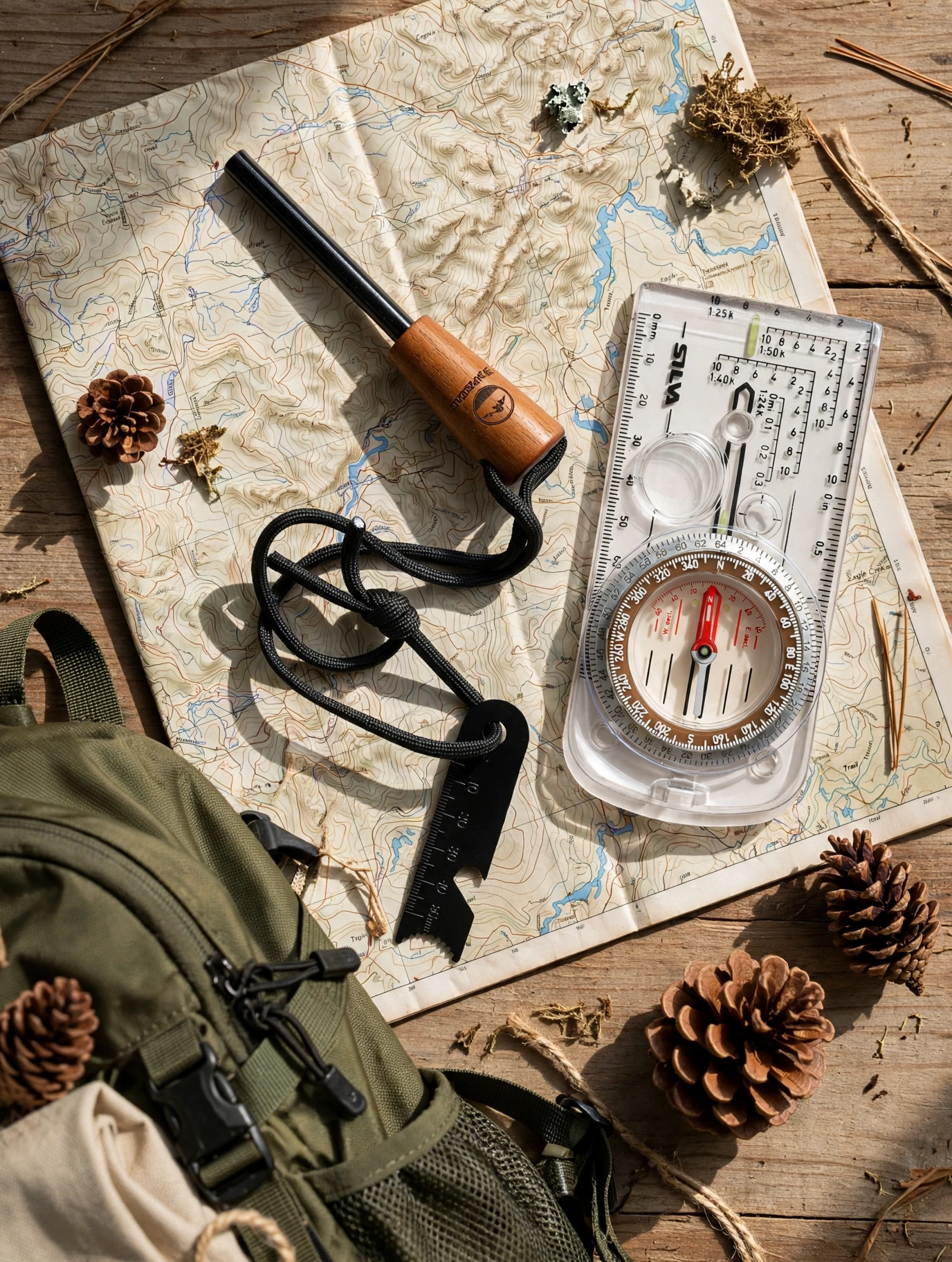 Roamrgear Ferro Rod Fire Starter – Wooden Handle & Multi-Tool Scraper