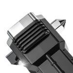 Built-in hardened alloy safety hammer tip on LED torch for emergency escape