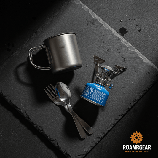 Trail Cook Kit Bundle — Titanium Mug/Pot + Primus Stove + Cutlery Set - Roamrgear.co.za