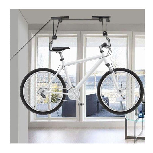 Bike Storage System: Ceiling Lift Rack MTB Road Bike Hold / Storage / Pulley / Hoist System - Roamrgear.co.za